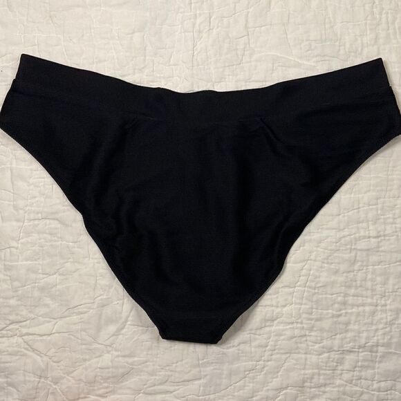 NWT J.Crew Ribbed cross-front cheeky bikini bottom in black size 2X - Picture 4 of 10